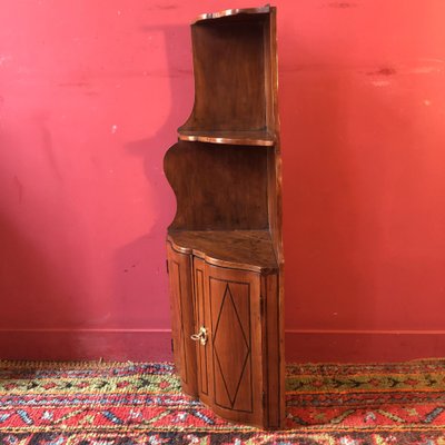 Rare hanging corner cupboard in crossbow shape, Louis XV period