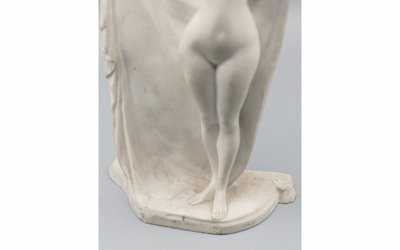 Théodore RIVIÉRE 1857-1912 Draped Nude, Biscuit