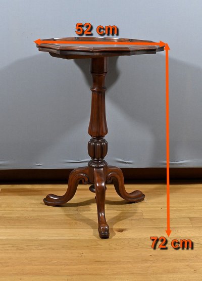 Mahogany Tripod Pedestal Table, Louis Philippe Style – 2nd Half of the 19th Century