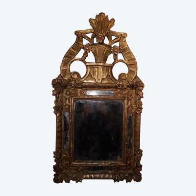 Gilded Wooden Mirror with Glazing Beads - Louis XV - 18th Century