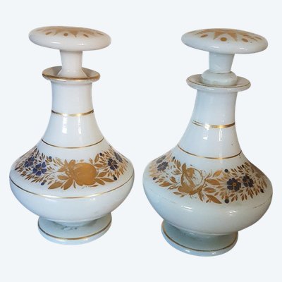 Pair of Charles X Opaline Bottles.