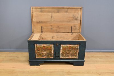 Painted Pine Chest, Eastern Europe – Late 19th Century