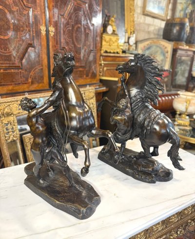 PAIR OF MARLY HORSES AFTER GUILLAUME COUSTOU