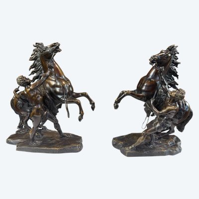 PAIR OF MARLY HORSES AFTER GUILLAUME COUSTOU