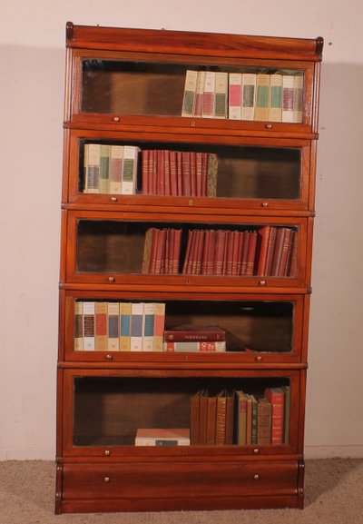 Globe Wernicke Mahogany Bookcase Of 5 Elements With A Drawer