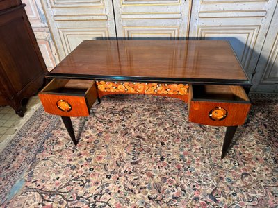 Sue et mare art deco flat desk 1920-1925 in Indian rosewood