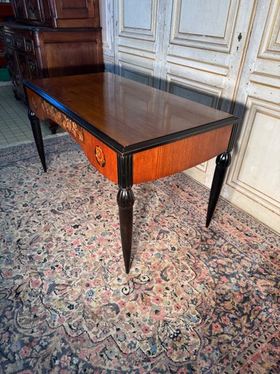 Sue et mare art deco flat desk 1920-1925 in Indian rosewood