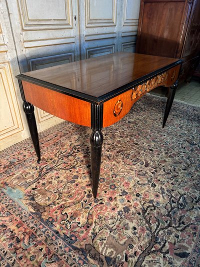 Sue et mare art deco flat desk 1920-1925 in Indian rosewood