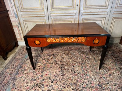 Sue et mare art deco flat desk 1920-1925 in Indian rosewood