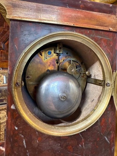 EMPIRE PERIOD CLOCK WITH DECOR OF A HELMETED MINERVA