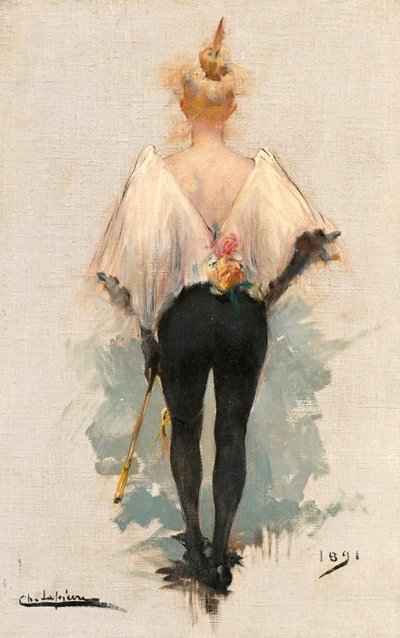 Charles Lapierre (1868-1944) - Pair: Dancer Facing Front / Dancer Facing Back, 1890 / 1891