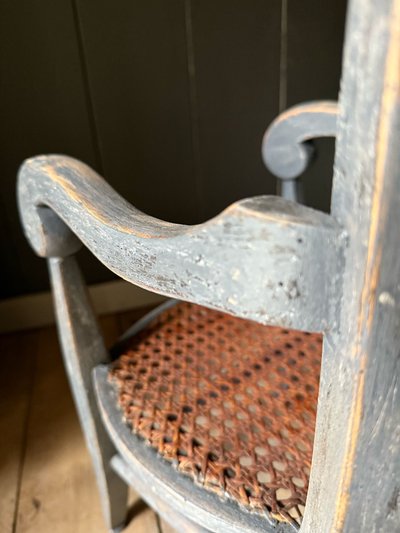 Small cane and patina children's chair