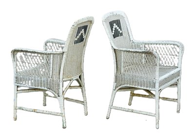 Pair of rattan armchairs