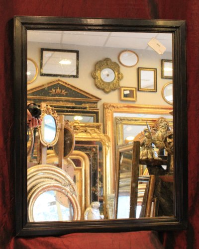 66 X 81 Cm Rectangle Mirror Black Lacquered Wood