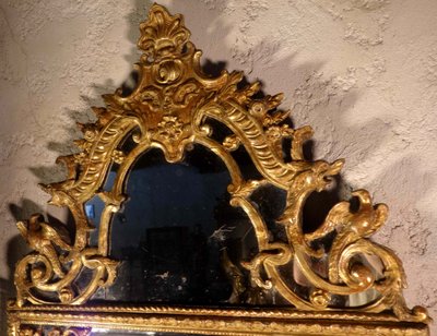 Large Regency mirror with bird glazing beads