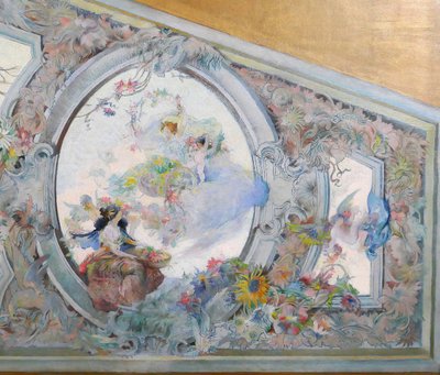 French school circa 1890-1900, Ceiling study for the Salon de Flore, painting