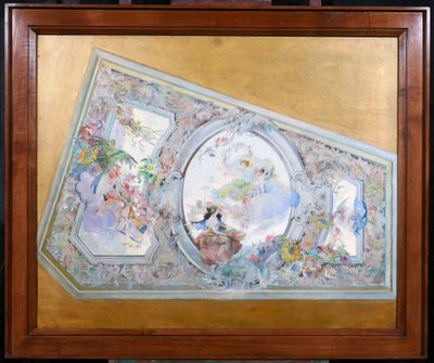 French school circa 1890-1900, Ceiling study for the Salon de Flore, painting