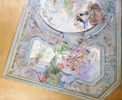 French school circa 1890-1900, Ceiling study for the Salon de Flore, painting