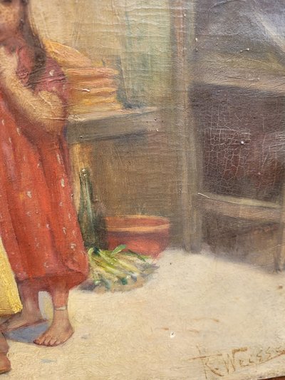 R Weisse, Street Scene, Orientalist Hst, Late 19th Early 20th Century