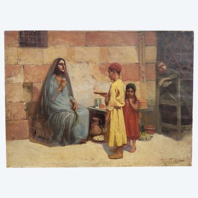 R Weisse, Street Scene, Orientalist Hst, Late 19th Early 20th Century