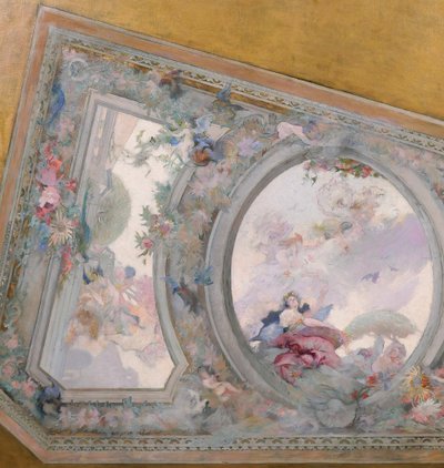 French school circa 1890-1900, Ceiling study for the Salon de Flore, painting