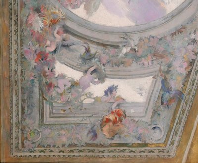 French school circa 1890-1900, Ceiling study for the Salon de Flore, painting