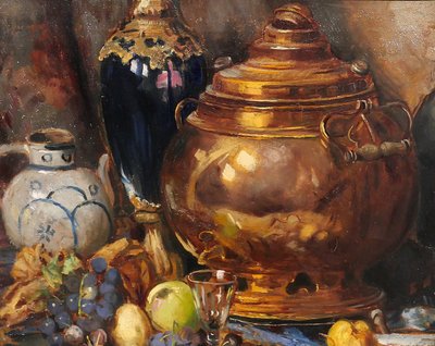 Bernard de Pooter 1883-1970 Still life with fruits and objects, painting, 1929, Belgium