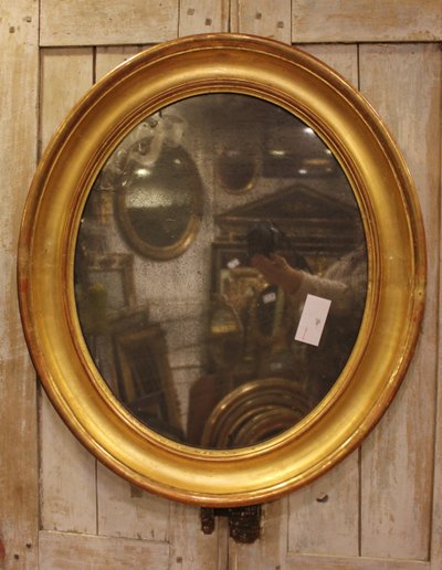 60 X 70 Cm Louis Philippe Oval Mirror Gold, Mercury Glass