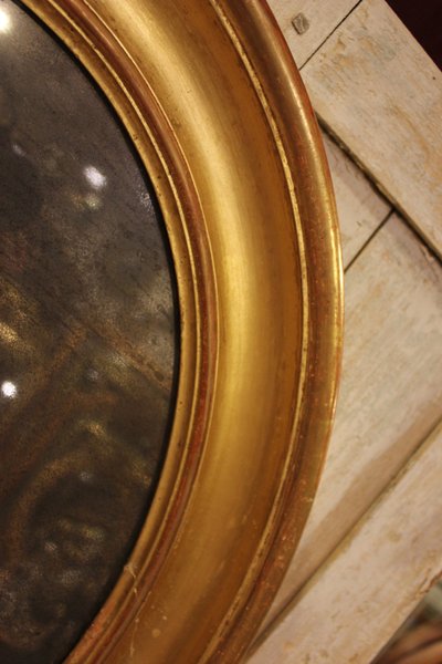 60 X 70 Cm Louis Philippe Oval Mirror Gold, Mercury Glass