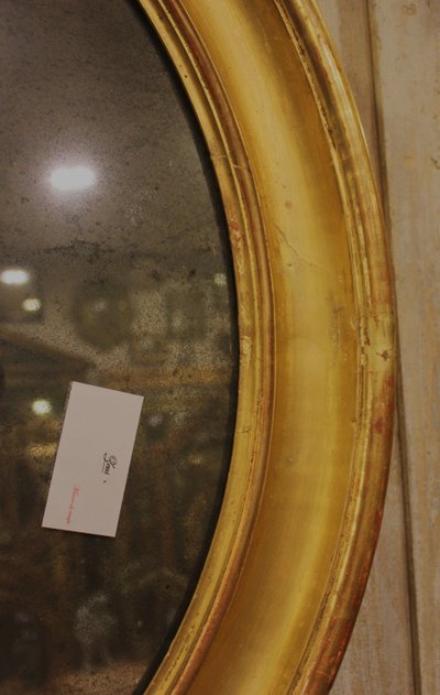 60 X 70 Cm Louis Philippe Oval Mirror Gold, Mercury Glass