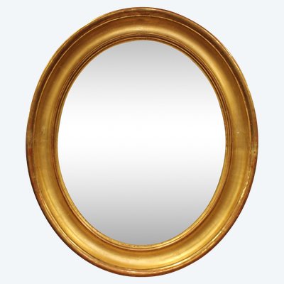 60 X 70 Cm Louis Philippe Oval Mirror Gold, Mercury Glass