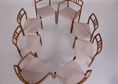 8 Rosewood chairs by Niels Otto Moller.