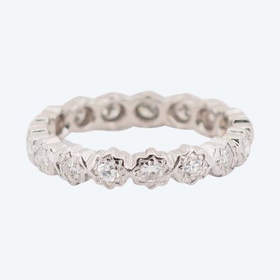 American wedding ring in white gold and 0.70ct diamonds