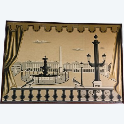 Jean Picart Le Doux Tapestry - Place De La Concorde - 1950s -