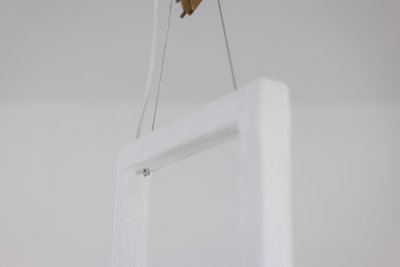 Rectangular plaster chandelier with bird decoration. LS62652409P