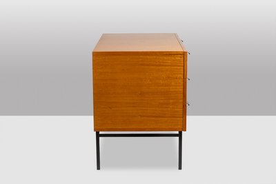 André Monpoix. Chest of drawers in varnished blond cherry. 1960s. LS62821109M