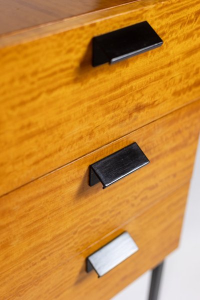 André Monpoix. Chest of drawers in varnished blond cherry. 1960s. LS62821109M