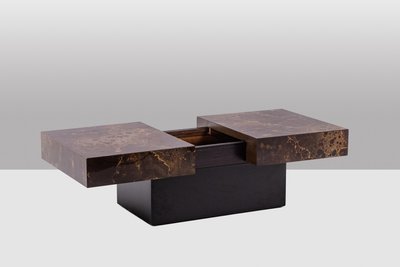 Coffee table forming a bar with sliding top. 1970s. LS6284459A