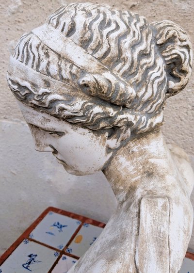 Neoclassical Cast Bust of a Goddess in Plaster, Early 20th Century