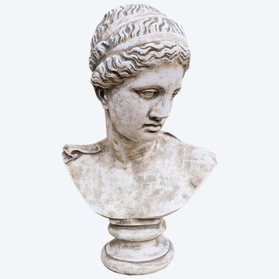 Neoclassical Cast Bust of a Goddess in Plaster, Early 20th Century