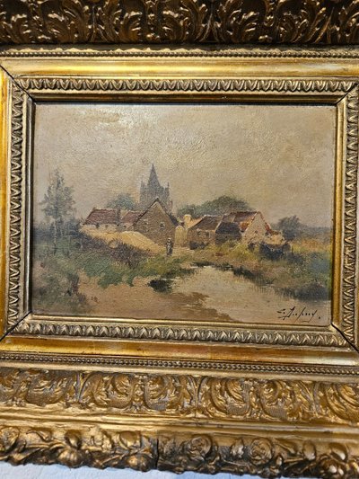 Pair of Paintings by the Painter Eugène Galien Laloue - Signed Léon Dupuy. 19th century.