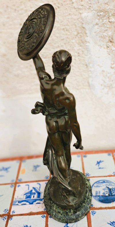 Bronze Sculpture Gladiator Warrior with Shield by Paul Philippe 19th Century