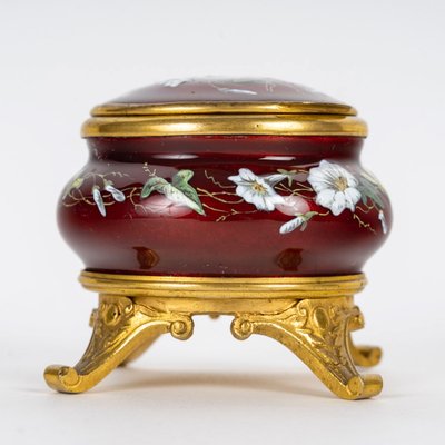 A small gilt bronze and enamel box, late 19th century