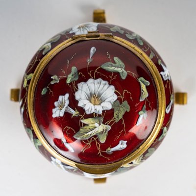 A small gilt bronze and enamel box, late 19th century