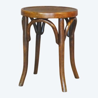 MUNDUS 1910 curved wood bistro stool - wooden seat -