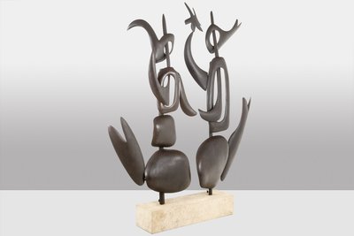 Antonine de Saint Pierre. Curved metal sculpture. Contemporary work. LS62278160