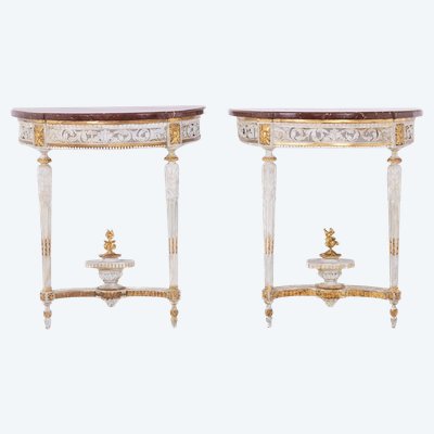 Malot. Pair of lacquered consoles from the Louis XVI period. Circa 1780. LS51701809P