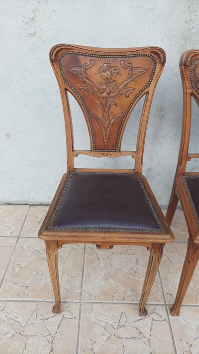 Louis Majorelle 6 Art Nouveau Chicory chairs 1900