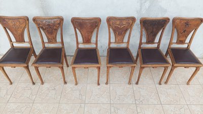 Louis Majorelle 6 Art Nouveau Chicory chairs 1900