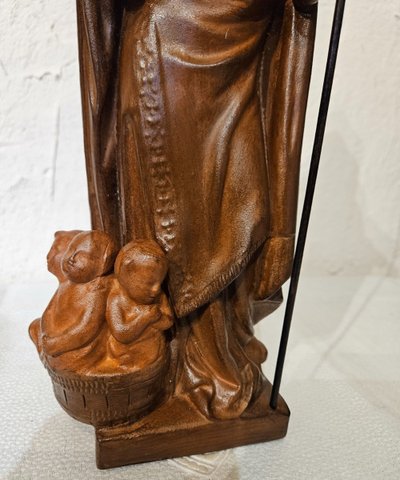 Sculpture of Saint Nicholas in Patinated Terracotta - 20th century -